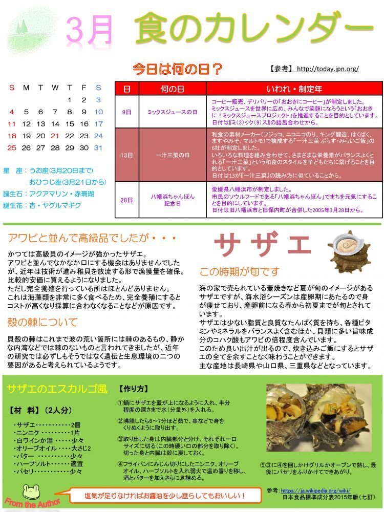 3月　サザエ